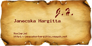 Janecska Hargitta névjegykártya